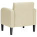 Fauteuil met armleuningen 54 cm kunstleer crèmekleurig