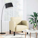Fauteuil met armleuningen 54 cm kunstleer crèmekleurig