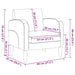 Fauteuil met armleuningen 54 cm kunstleer grijs