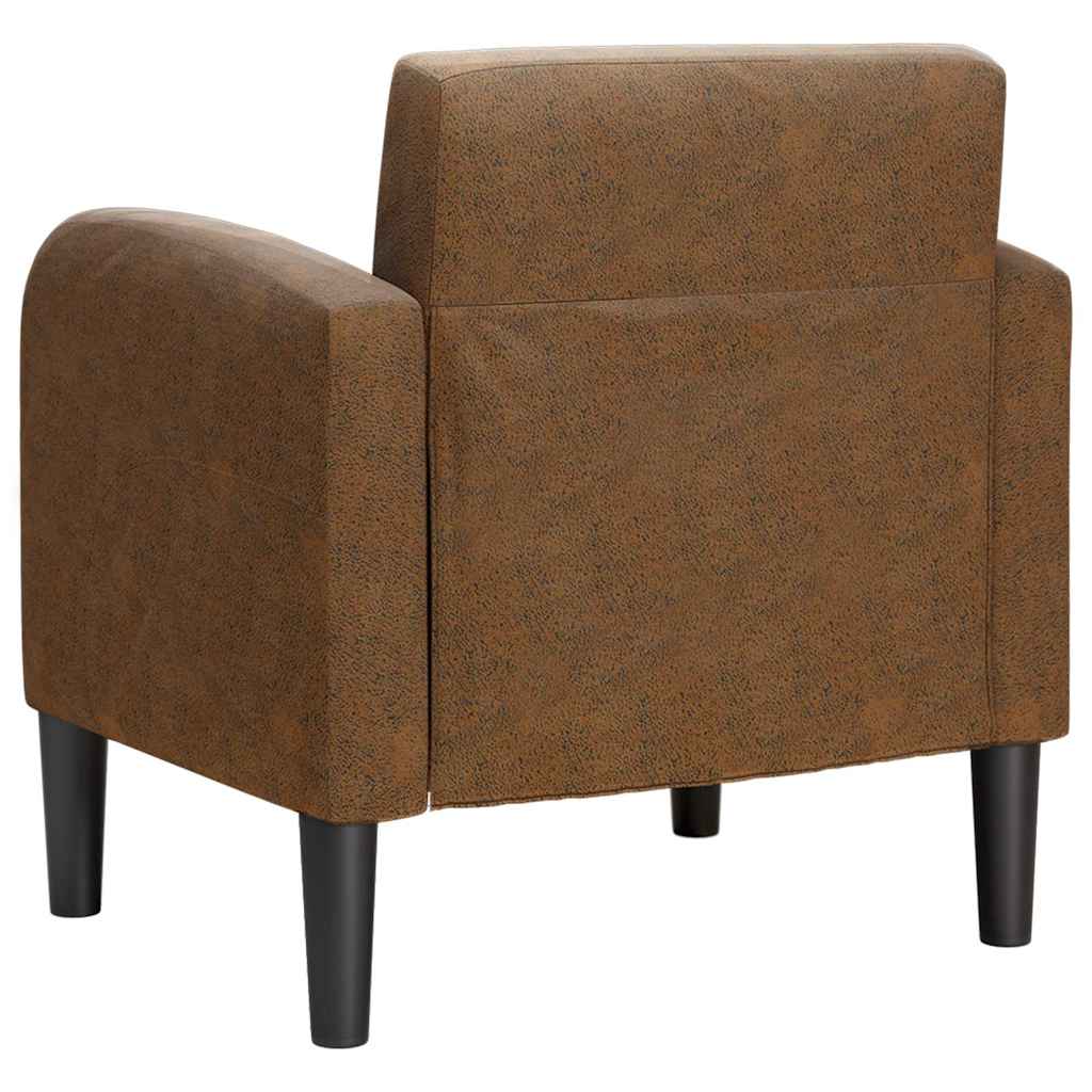 Fauteuil met armleuningen 54 cm kunstleer bruin