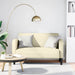 Loveseat bank 110 cm kunstleer crèmekleurig
