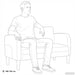 Loveseat bank 110 cm kunstleer grijs