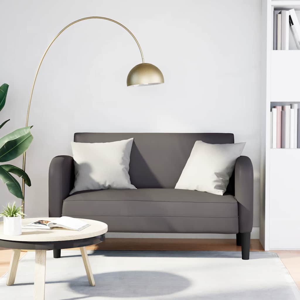 Loveseat bank 110 cm kunstleer grijs