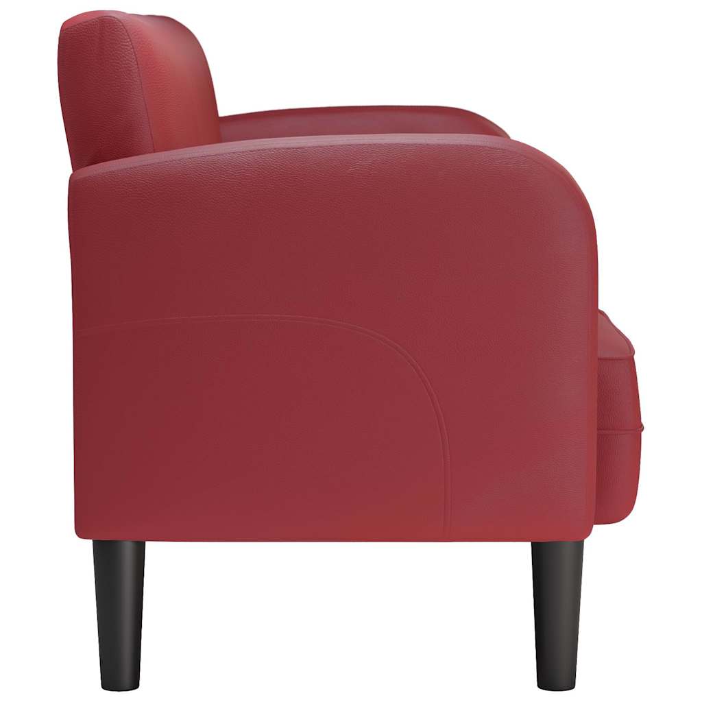 Loveseat bank 110 cm kunstleer wijnrood