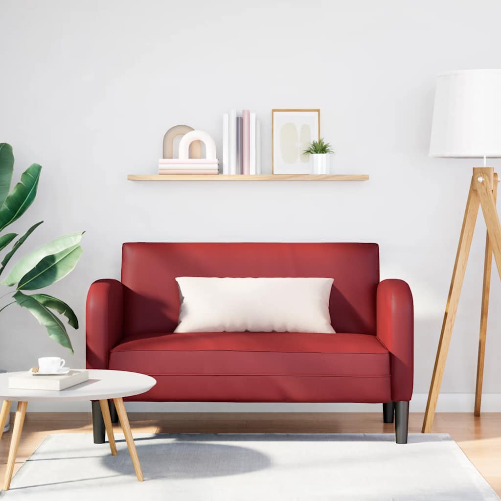 Loveseat bank 110 cm kunstleer wijnrood