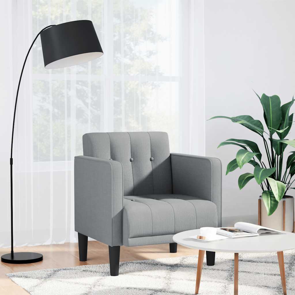 Fauteuil met armleuningen Lichtgrijs 53 cm Stof
