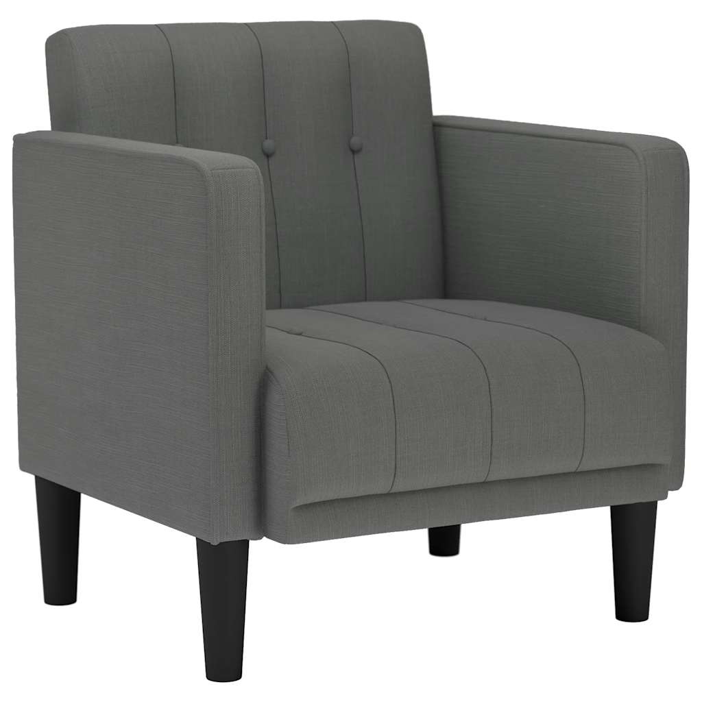 Fauteuil met armleuningen 53 cm stof donkergrijs