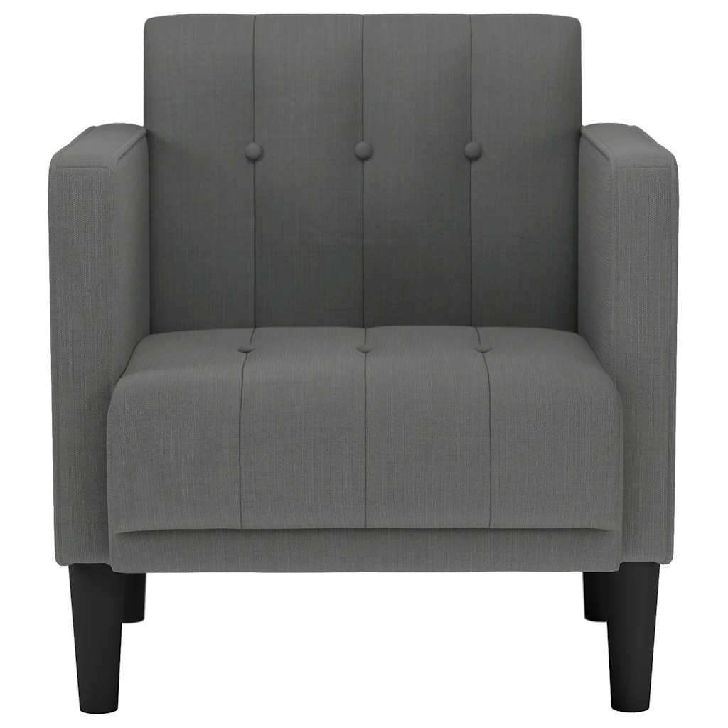 Fauteuil met armleuningen 53 cm stof donkergrijs