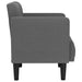 Fauteuil met armleuningen 53 cm stof donkergrijs
