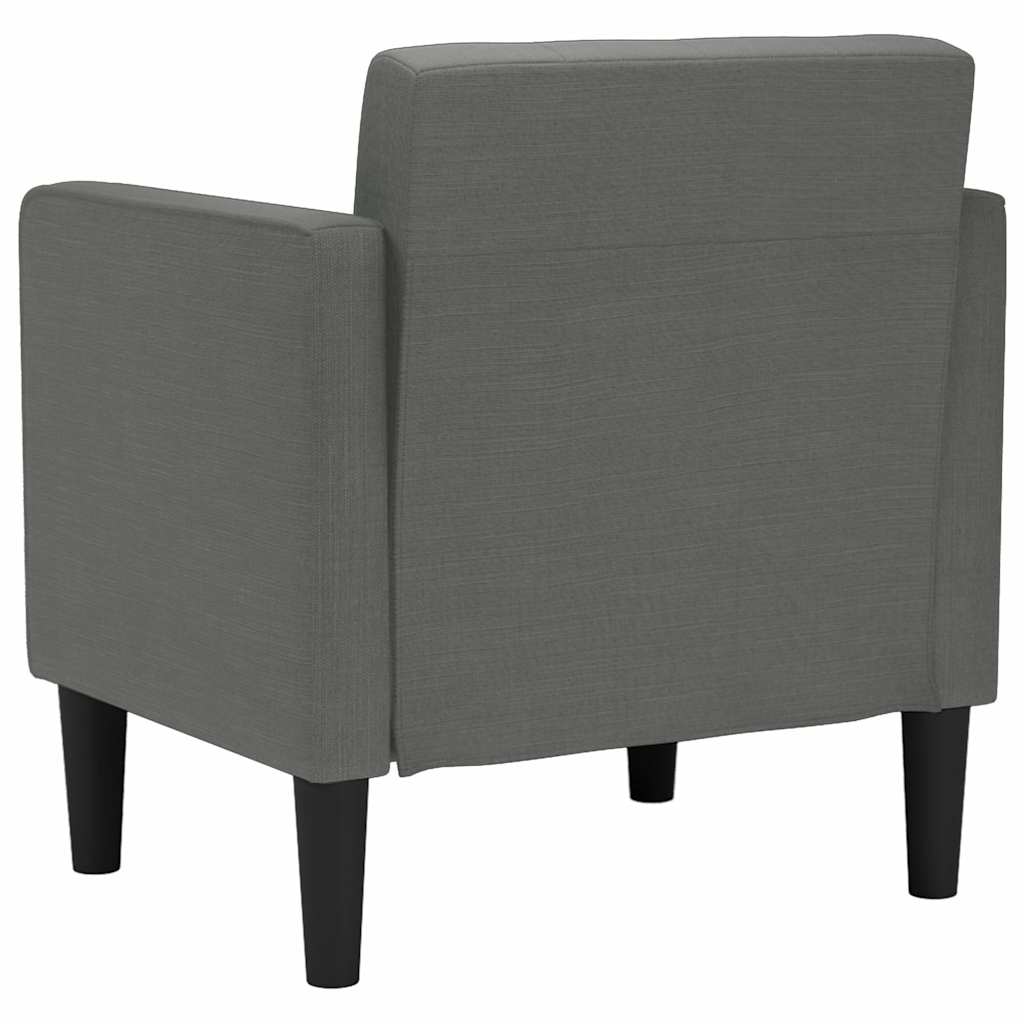 Fauteuil met armleuningen 53 cm stof donkergrijs