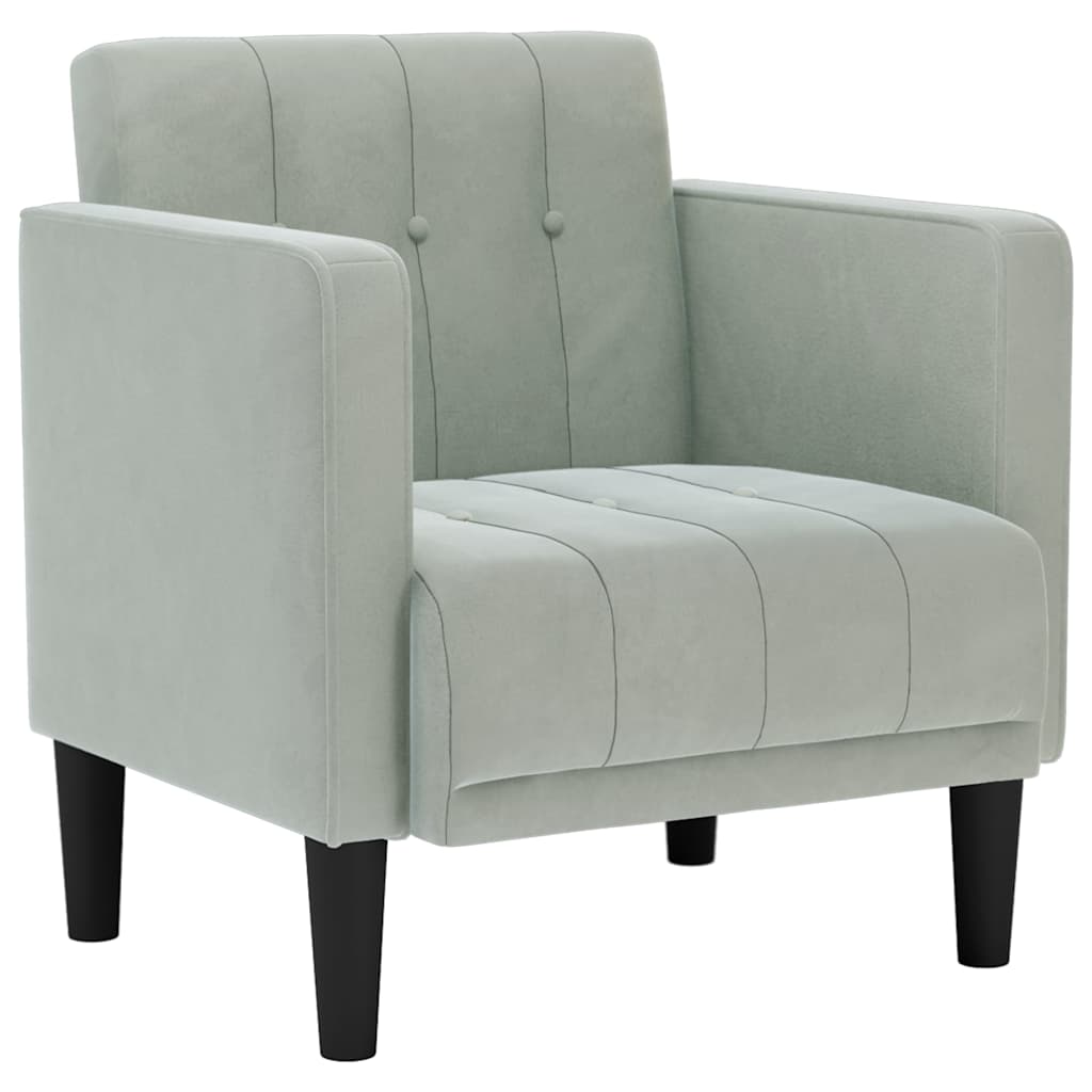 Fauteuil met armleuningen Lichtgrijs 53 cm Fluweel