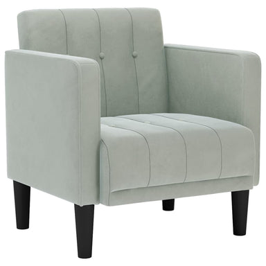 Fauteuil met armleuningen Lichtgrijs 53 cm Fluweel