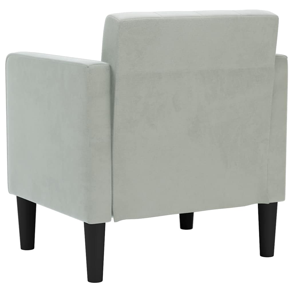 Fauteuil met armleuningen Lichtgrijs 53 cm Fluweel