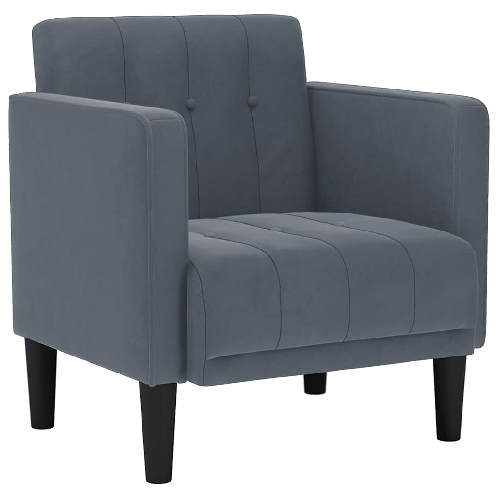 Fauteuil met armleuningen Donkergrijs 53 cm Fluweel
