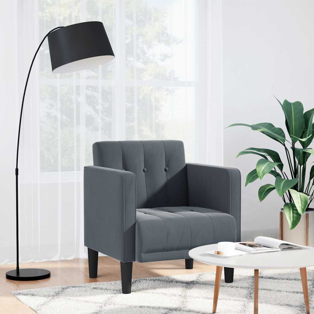 Fauteuil met armleuningen Donkergrijs 53 cm Fluweel