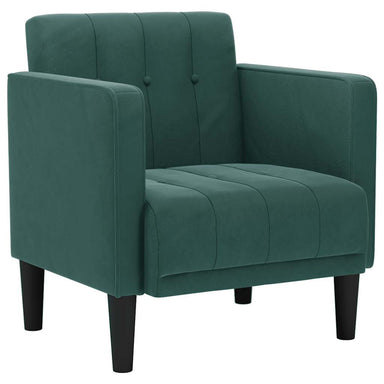 Fauteuil met armleuningen donkergroen 53 cm fluweel