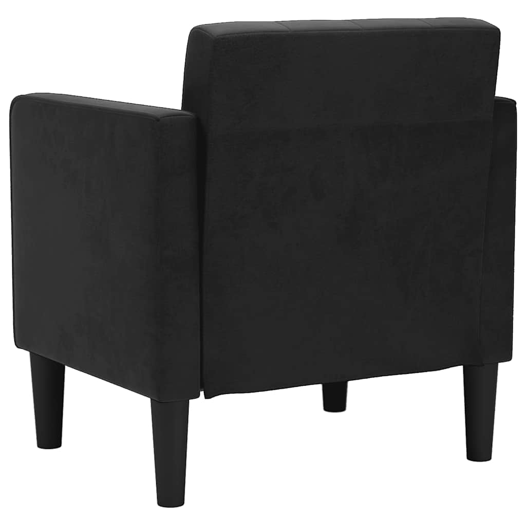 Fauteuil met armleuningen zwart 53 cm fluweel