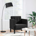 Fauteuil met armleuningen zwart 53 cm fluweel