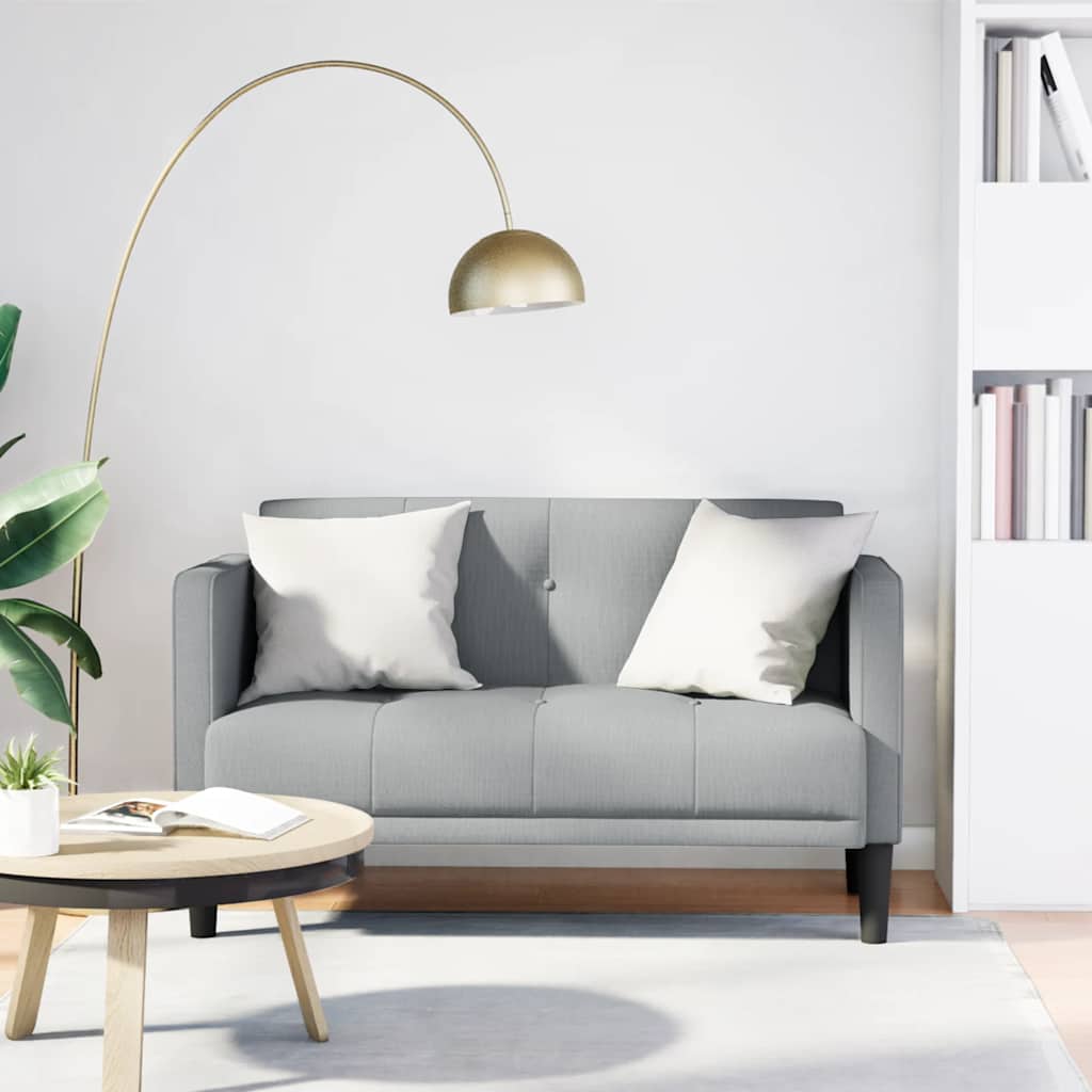 Loveseat Bank Lichtgrijs 111 cm Stof