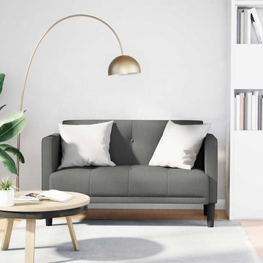 Loveseat Bank Donkergrijs 111 cm Stof