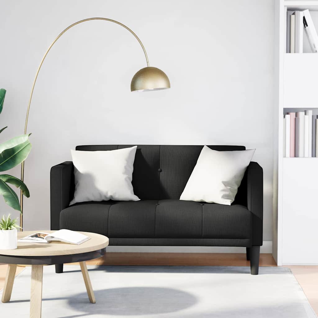 Loveseat Bank Zwart 111 cm Stof