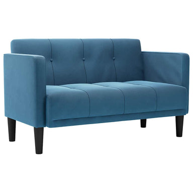 Loveseat bank blauw 111 cm fluweel