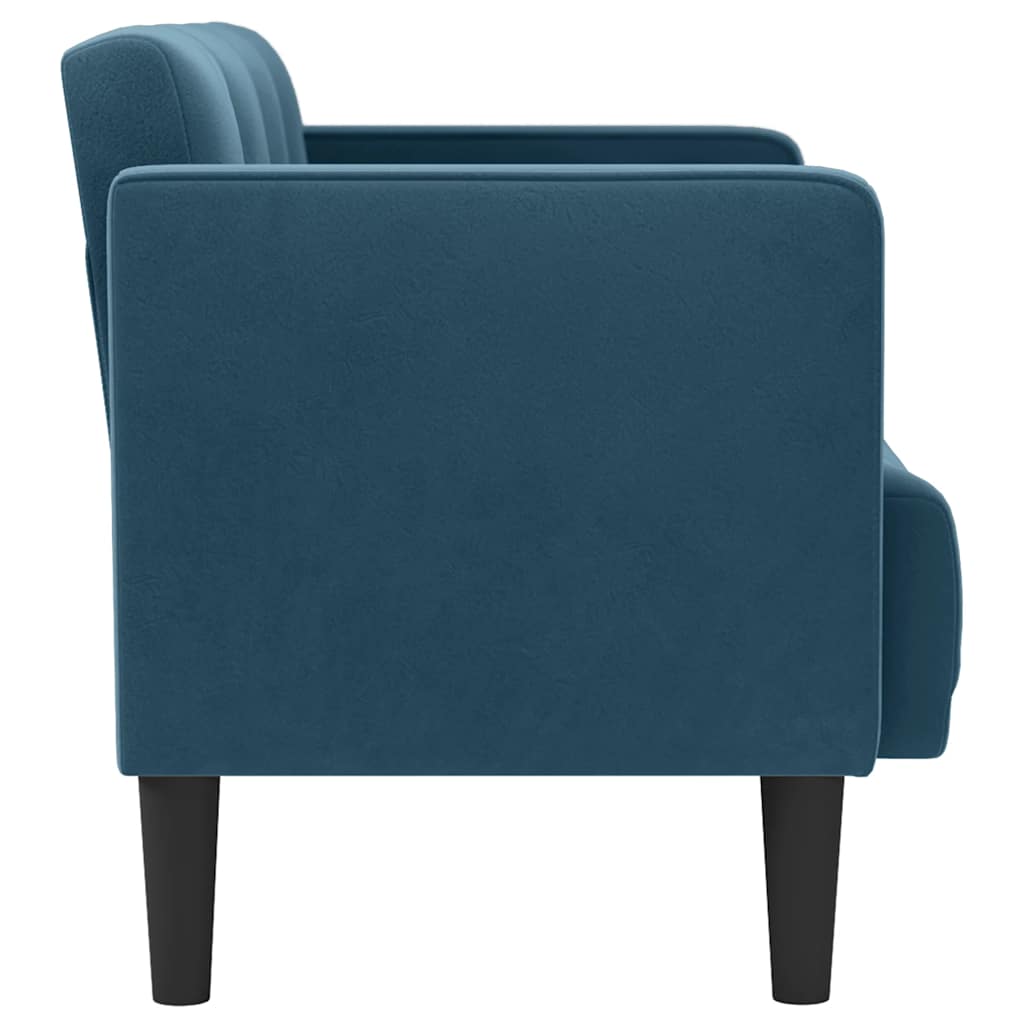 Loveseat bank blauw 111 cm fluweel