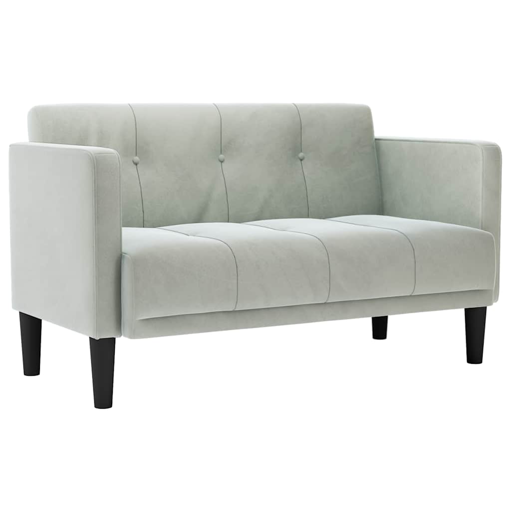 Loveseat bank lichtgrijs 111 cm fluweel