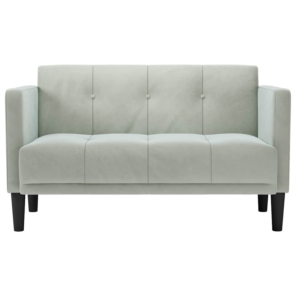Loveseat bank lichtgrijs 111 cm fluweel