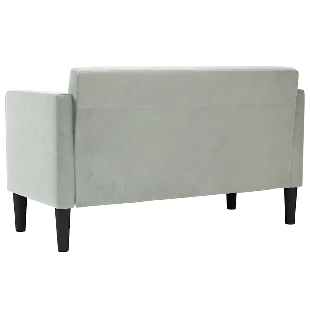Loveseat bank lichtgrijs 111 cm fluweel