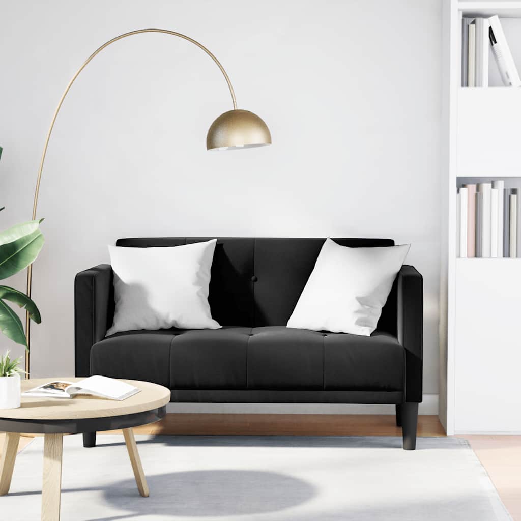 Loveseat bank zwart 111 cm fluweel
