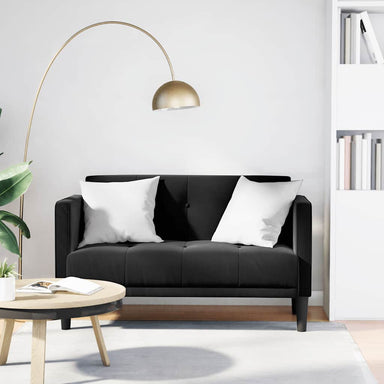 Loveseat bank zwart 111 cm fluweel