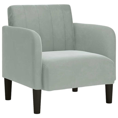 Fauteuil met armleuningen 54 cm fluweel lichtgrijs