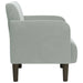 Fauteuil met armleuningen 54 cm fluweel lichtgrijs