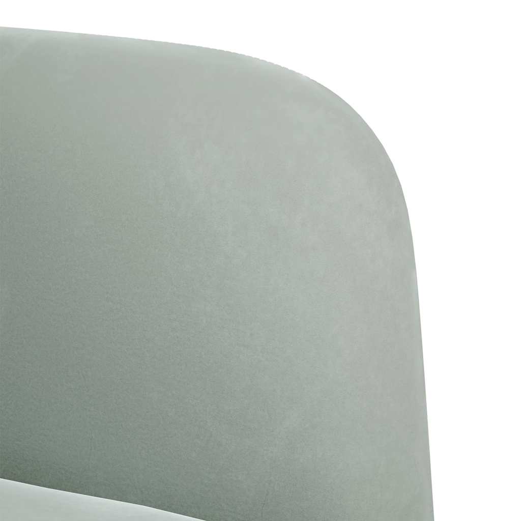 Fauteuil met armleuningen 54 cm fluweel lichtgrijs