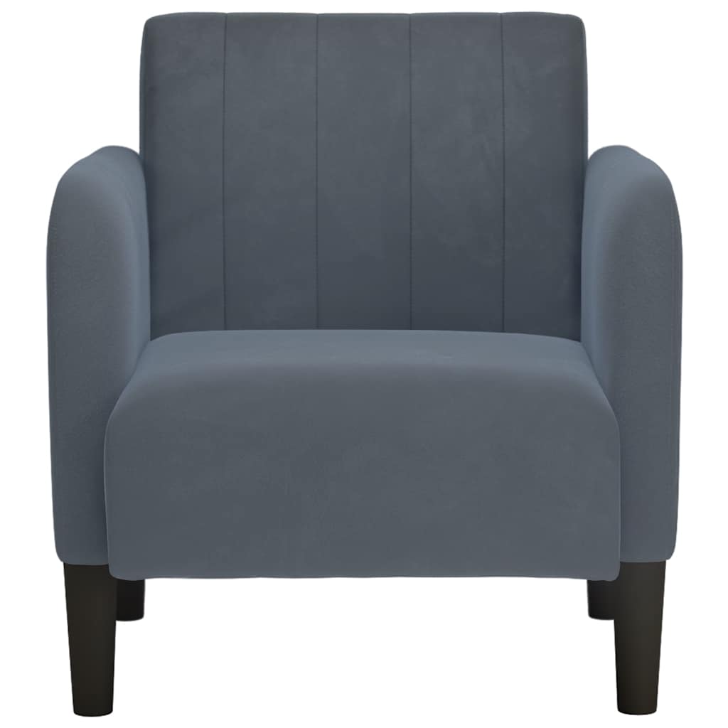 Fauteuil met armleuningen 54 cm fluweel donkergrijs