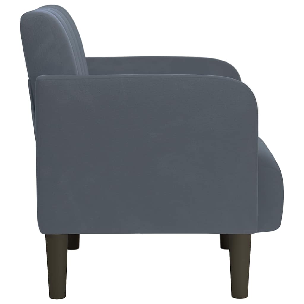 Fauteuil met armleuningen 54 cm fluweel donkergrijs