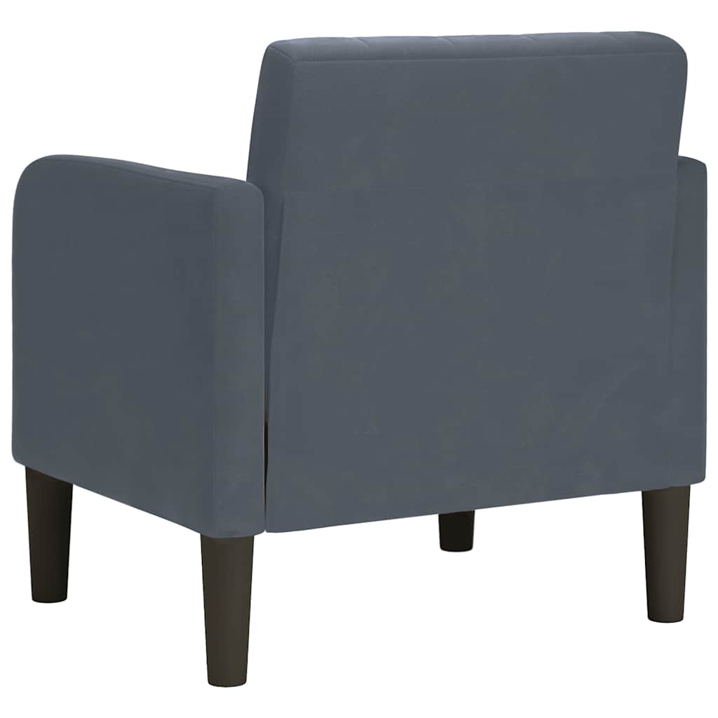 Fauteuil met armleuningen 54 cm fluweel donkergrijs