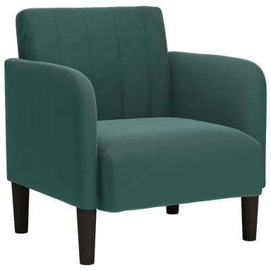Fauteuil met armleuningen 54 cm fluweel donkergroen