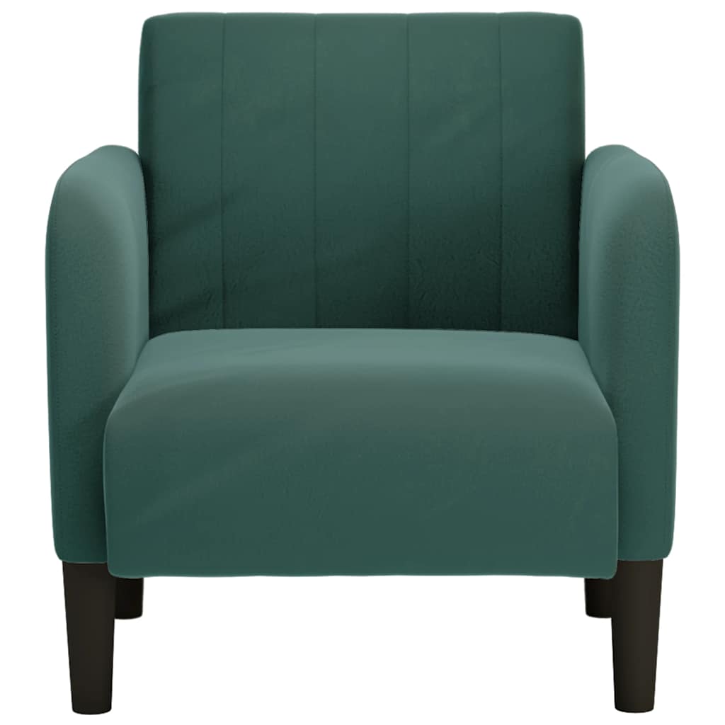Fauteuil met armleuningen 54 cm fluweel donkergroen
