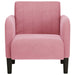 Fauteuil met armleuningen 54 cm fluweel roze