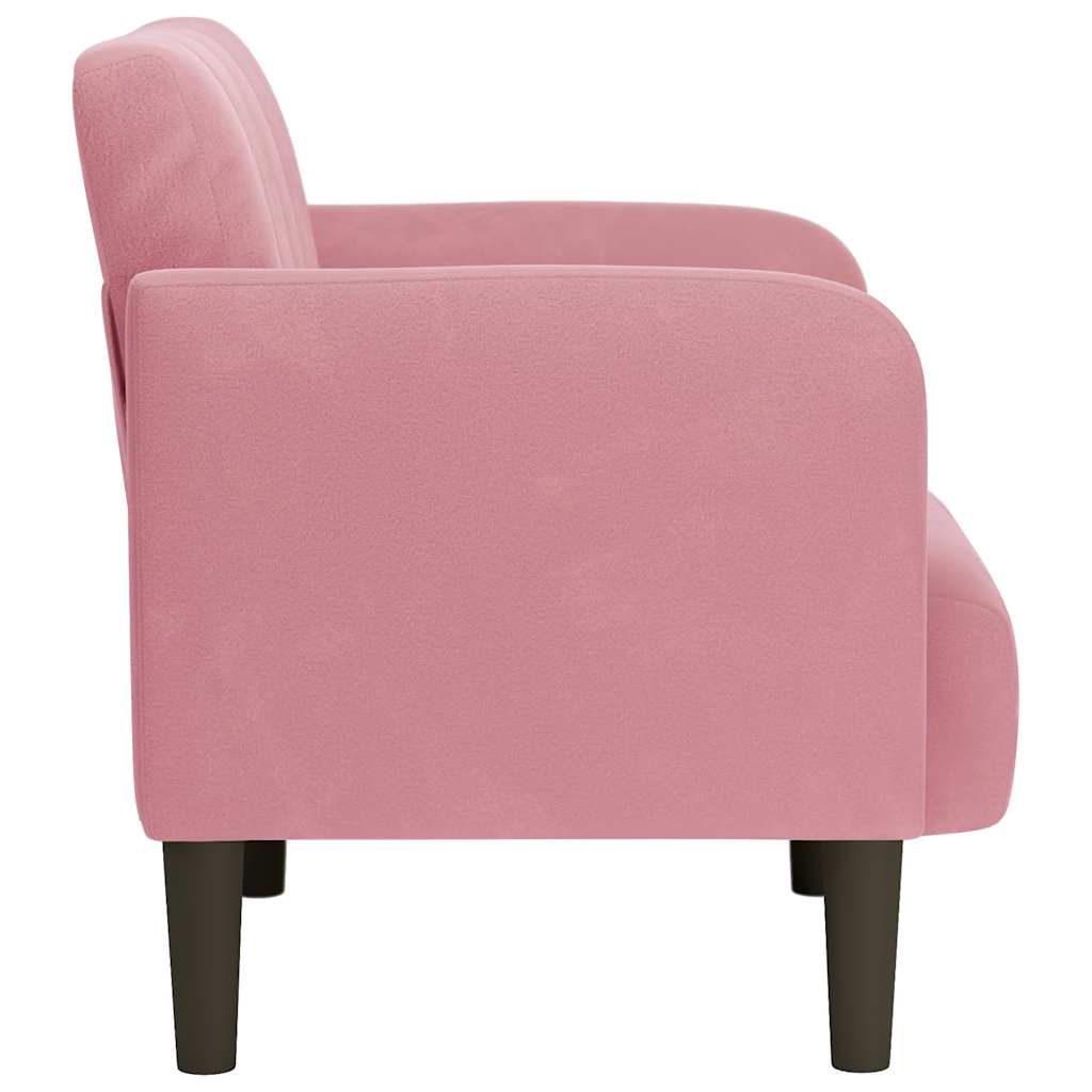 Fauteuil met armleuningen 54 cm fluweel roze