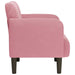 Fauteuil met armleuningen 54 cm fluweel roze