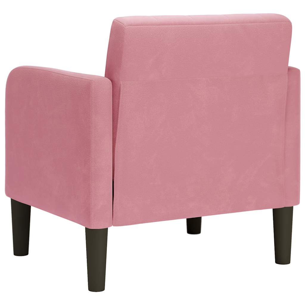 Fauteuil met armleuningen 54 cm fluweel roze