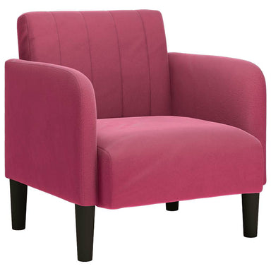Fauteuil met armleuningen 54 cm fluweelrood wijnrood