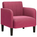 Fauteuil met armleuningen 54 cm fluweelrood wijnrood