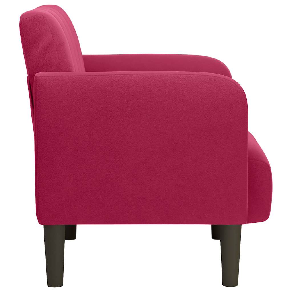 Fauteuil met armleuningen 54 cm fluweelrood wijnrood