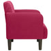Fauteuil met armleuningen 54 cm fluweelrood wijnrood