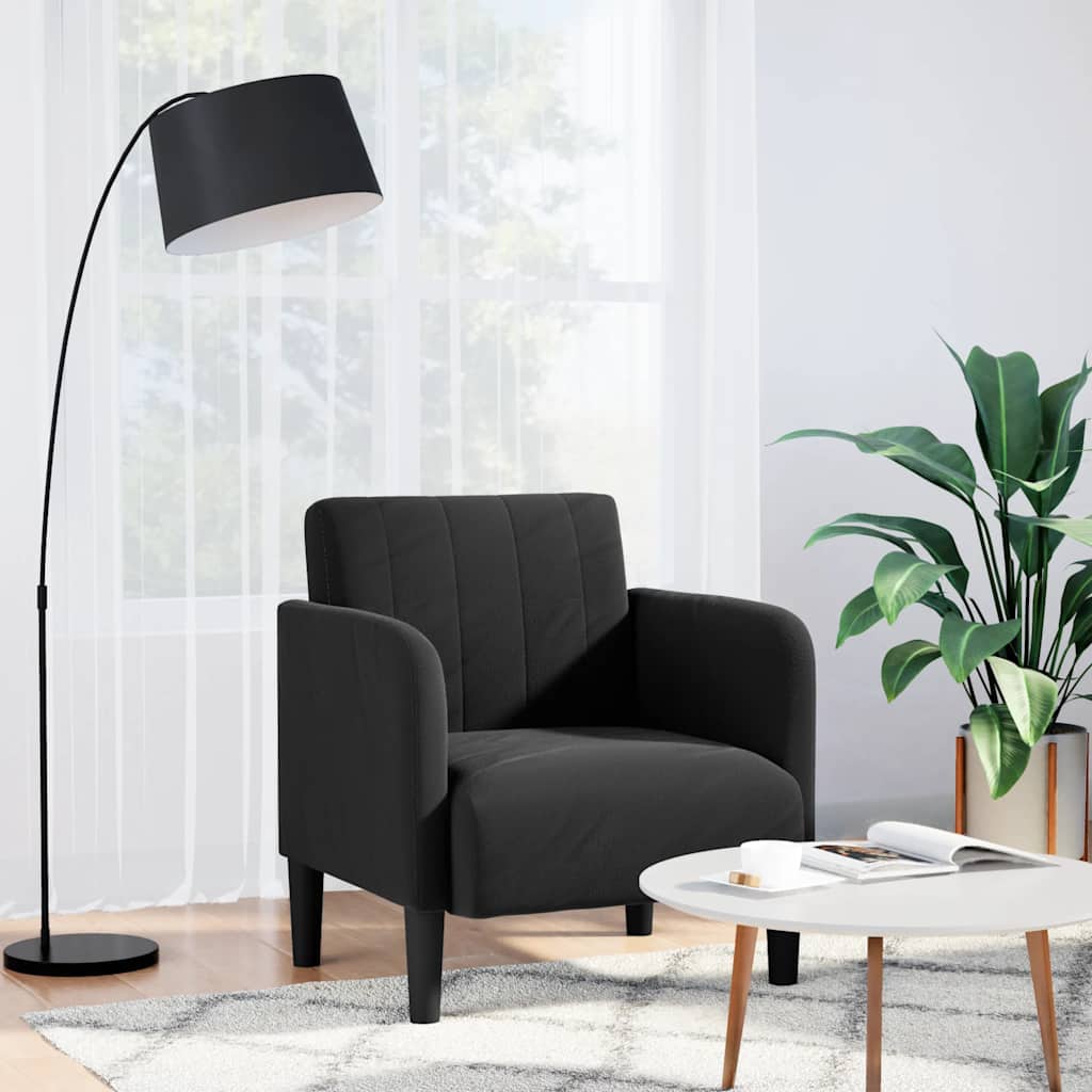Fauteuil met armleuningen 54 cm fluweel zwart