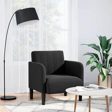 Fauteuil met armleuningen 54 cm fluweel zwart